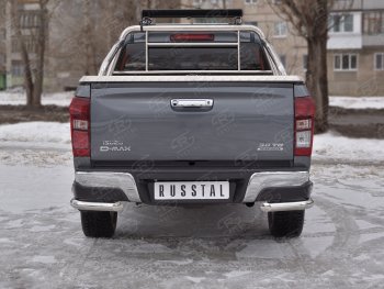 17 999 р. Защита заднего бампера (2 трубы Ø63 мм, нержавейка)  Isuzu D-Max  RT85,TFR DoubleCab (2015-2021) рестайлинг  с доставкой в г. Таганрог. Увеличить фотографию 1