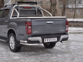 17 999 р. Защита заднего бампера (2 трубы Ø63 мм, нержавейка)  Isuzu D-Max  RT85,TFR DoubleCab (2015-2021) рестайлинг  с доставкой в г. Таганрог. Увеличить фотографию 2