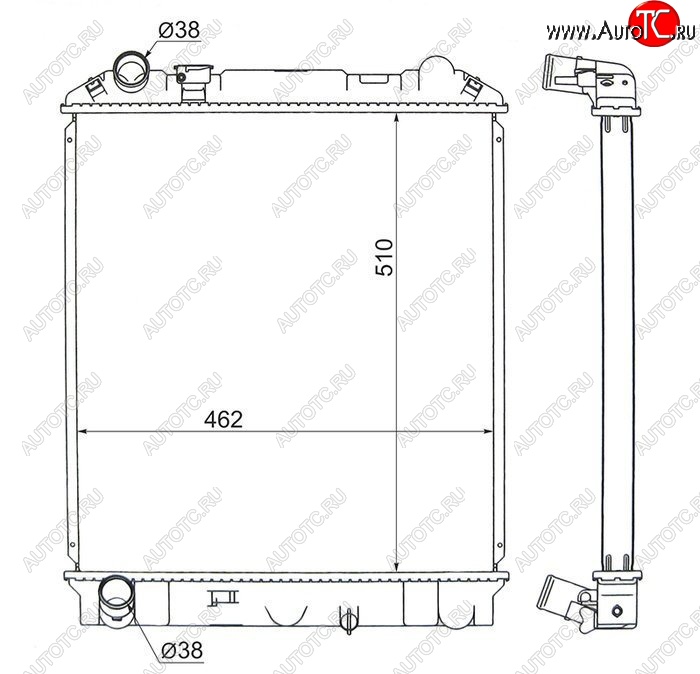 10 249 р. Радиатор двигателя (пластинчатый, МКПП) SAT Isuzu Elf (NPR75)  дорестайлинг (1993-2004)  с доставкой в г. Таганрог