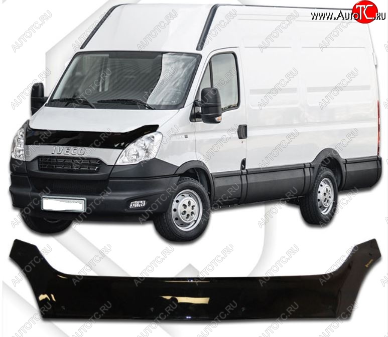 2 399 р. Дефлектор капота CA-Plastiс  Iveco Daily (2011-2014) (Classic черный, Без надписи)  с доставкой в г. Таганрог