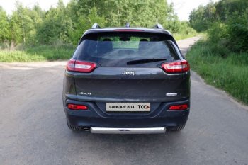 Защита заднего бампера (овальная) (Sport, Longitude, Limited) ТСС (нержавейка d 75х42 мм) Jeep Cherokee KL рестайлинг (2017-2020)