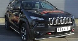 17 599 р. Одинарная защита переднего бампера (Trailhawk 63 мм) SLITKOFF  Jeep Cherokee  KL (2014-2017) дорестайлинг  с доставкой в г. Таганрог. Увеличить фотографию 2