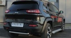 14 999 р. Защита заднего бампера (Trailhawk, 63 мм, нержавейка) SLITKOFF  Jeep Cherokee  KL (2014-2017) дорестайлинг  с доставкой в г. Таганрог. Увеличить фотографию 2