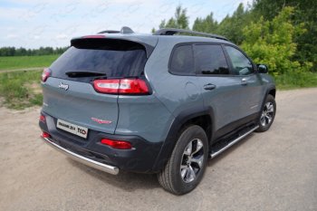 19 999 р. Защита заднего бампера (Trailhawk овальная 75х42 мм) ТСС  Jeep Cherokee  KL (2014-2017) дорестайлинг  с доставкой в г. Таганрог. Увеличить фотографию 1