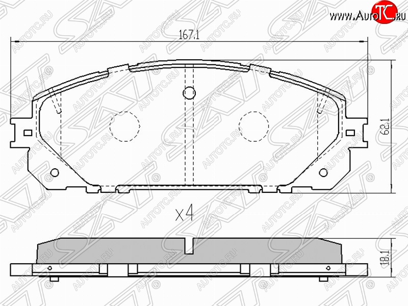 1 699 р. Колодки тормозные SAT (передние) Jeep Cherokee KL дорестайлинг (2014-2017)  с доставкой в г. Таганрог