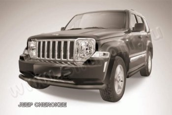 Защита переднего бампера их трубы d76 Slitkoff Jeep (Джип) Cherokee (Чироки)  KL (2014-2017) KL дорестайлинг