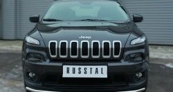 14 549 р. Одинарная защита переднего бампера из трубы диаметром 42 мм SLITKOFF  Jeep Cherokee  KL (2014-2017) дорестайлинг  с доставкой в г. Таганрог. Увеличить фотографию 2