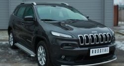 14 549 р. Одинарная защита переднего бампера из трубы диаметром 42 мм SLITKOFF  Jeep Cherokee  KL (2014-2017) дорестайлинг  с доставкой в г. Таганрог. Увеличить фотографию 3