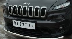 15 999 р. Одинарная защита переднего бампера диаметром 63 мм SLITKOFF  Jeep Cherokee  KL (2014-2017) дорестайлинг  с доставкой в г. Таганрог. Увеличить фотографию 2