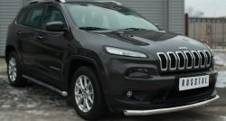 15 999 р. Одинарная защита переднего бампера диаметром 63 мм SLITKOFF  Jeep Cherokee  KL (2014-2017) дорестайлинг  с доставкой в г. Таганрог. Увеличить фотографию 3