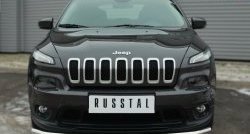 15 999 р. Одинарная защита переднего бампера диаметром 63 мм SLITKOFF  Jeep Cherokee  KL (2014-2017) дорестайлинг  с доставкой в г. Таганрог. Увеличить фотографию 1