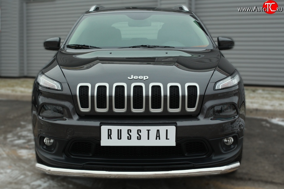 15 999 р. Одинарная защита переднего бампера диаметром 63 мм SLITKOFF  Jeep Cherokee  KL (2014-2017) дорестайлинг  с доставкой в г. Таганрог