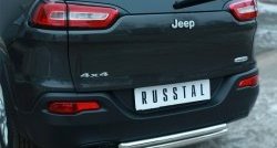 16 499 р. Защита заднего бампера (Ø63 и 42 мм, нержавейка) SLITKOFF  Jeep Cherokee  KL (2014-2017) дорестайлинг  с доставкой в г. Таганрог. Увеличить фотографию 2