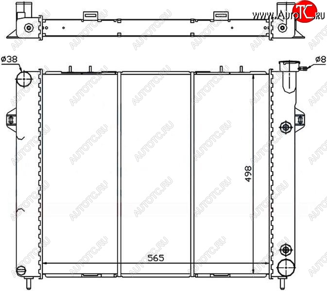 11 299 р. Радиатор двигателя SAT (пластинчатый, 5.2/5.9, АКПП) Jeep Grand Cherokee ZJ (1993-1998)  с доставкой в г. Таганрог