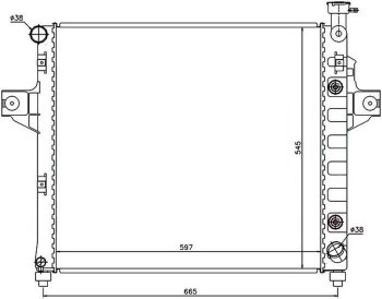Радиатор двигателя SAT (пластинчатый, 4.7, МКПП/АКПП) Jeep Grand Cherokee WJ (1998-2005)
