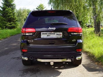 22 499 р. Фаркоп (тягово-сцепное устройство) TCC  Jeep Grand Cherokee  WK2 (2017-2022) 2-ой рестайлинг (оцинкованный, шар Е нержавейка, надпись Grand Cherokee)  с доставкой в г. Таганрог. Увеличить фотографию 1