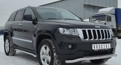 16 899 р. Защита переднего бампера (Ø63 мм волна, нержавейка) SLITKOFF  Jeep Grand Cherokee  WK2 (2010-2013) дорестайлинг  с доставкой в г. Таганрог. Увеличить фотографию 3