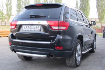 6 999 р. Защита заднего бампера из трубы d76 Slitkoff (короткая)  Jeep Grand Cherokee  WK2 (2010-2013) дорестайлинг (Цвет: серебристый)  с доставкой в г. Таганрог. Увеличить фотографию 3