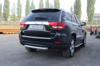 6 999 р. Защита заднего бампера из трубы d76 Slitkoff (короткая)  Jeep Grand Cherokee  WK2 (2010-2013) дорестайлинг (Цвет: серебристый)  с доставкой в г. Таганрог. Увеличить фотографию 4