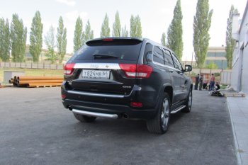 6 999 р. Защита заднего бампера из трубы d76 Slitkoff (короткая)  Jeep Grand Cherokee  WK2 (2010-2013) дорестайлинг (Цвет: серебристый)  с доставкой в г. Таганрог. Увеличить фотографию 5