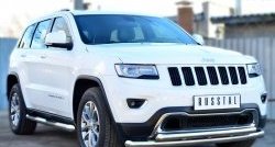 22 499 р. Защита переднего бампера (2 трубыØ76 и 63 мм, нержавейка) SLITKOFF  Jeep Grand Cherokee  WK2 (2013-2018) 1-ый рестайлинг  с доставкой в г. Таганрог. Увеличить фотографию 3