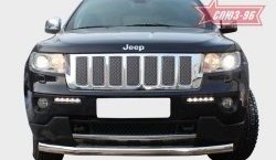 16 739 р. Защита переднего бампера одинарная Souz-96 (d76) Jeep Grand Cherokee WK2 дорестайлинг (2010-2013)  с доставкой в г. Таганрог. Увеличить фотографию 2