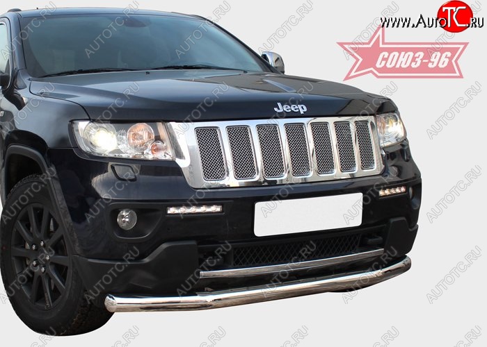 16 739 р. Защита переднего бампера одинарная Souz-96 (d76) Jeep Grand Cherokee WK2 дорестайлинг (2010-2013)  с доставкой в г. Таганрог