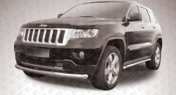 Одинарная защита переднего бампера диаметром 76 мм Slitkoff Jeep (Джип) Grand Cherokee (Гран)  WK2 (2010-2013) WK2 дорестайлинг