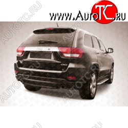 5 949 р. Защита заднего бампера из трубы d57 Slitkoff (короткая)  Jeep Grand Cherokee  WK2 (2010-2013) дорестайлинг (Цвет: серебристый)  с доставкой в г. Таганрог