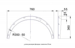 Универсальные фендера на колёсные арки RA (вынос 50 мм, комплект) Honda Prelude 5 BB купе (1996-2001)