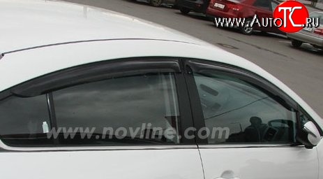 593 р. Комплект дефлекторов окон (ветровиков) 4 шт. Novline KIA Cerato 2 TD седан (2008-2013)  с доставкой в г. Таганрог