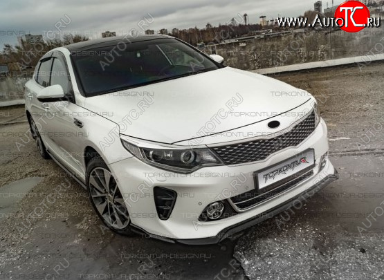 8 499 р. Юбка переднего бампера (только GT-Line бампер) TopKontur Design KIA Optima 4 JF дорестайлинг универсал (2015-2018) (Неокрашенная)  с доставкой в г. Таганрог