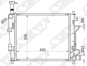 5 549 р. Радиатор двигателя SAT  KIA Picanto ( 2 TA хэтчбэк 5 дв.,  2 TA хэтчбэк 3 дв.) (2011-2017) дорестайлинг, дорестайлинг, рестайлинг, рестайлинг  с доставкой в г. Таганрог. Увеличить фотографию 1