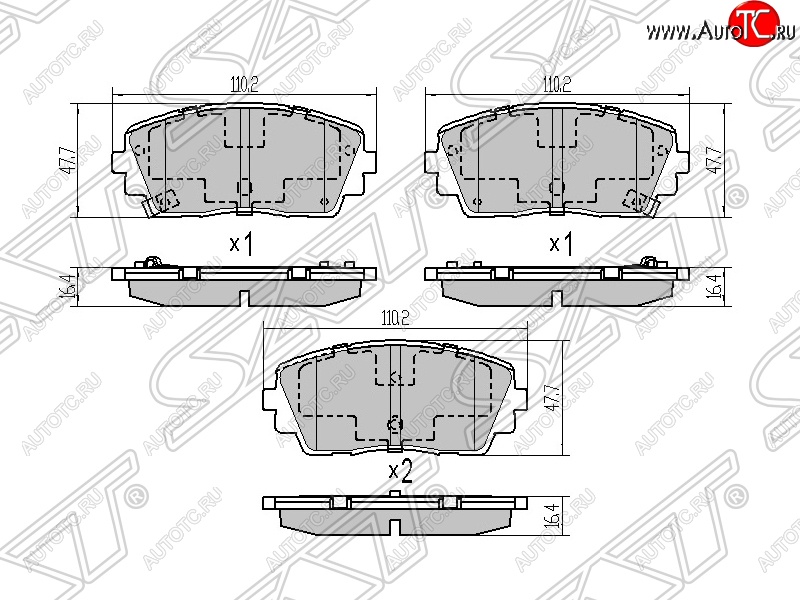 1 079 р. Колодки тормозные SAT (передние) KIA Picanto 2 TA хэтчбэк 3 дв. дорестайлинг (2011-2015)  с доставкой в г. Таганрог