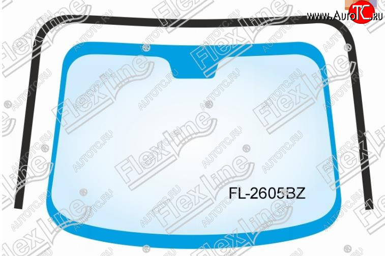 2 079 р. Молдинг лобового стекла FlexLine KIA Rio 2 JB дорестайлинг, хэтчбэк 5 дв. (2005-2009)  с доставкой в г. Таганрог