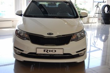 6 699 р. Накладка переднего бампера LitCompany KIA Rio 3 QB рестайлинг седан (2015-2017) (Неокрашенная)  с доставкой в г. Таганрог. Увеличить фотографию 3