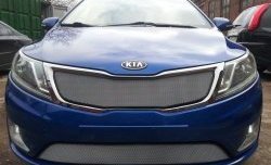 1 539 р. Нижняя сетка на бампер Russtal (хром) KIA Rio 3 QB дорестайлинг седан (2011-2015)  с доставкой в г. Таганрог. Увеличить фотографию 2