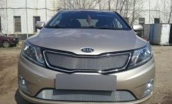 1 539 р. Нижняя сетка на бампер Russtal (хром) KIA Rio 3 QB дорестайлинг седан (2011-2015)  с доставкой в г. Таганрог. Увеличить фотографию 4