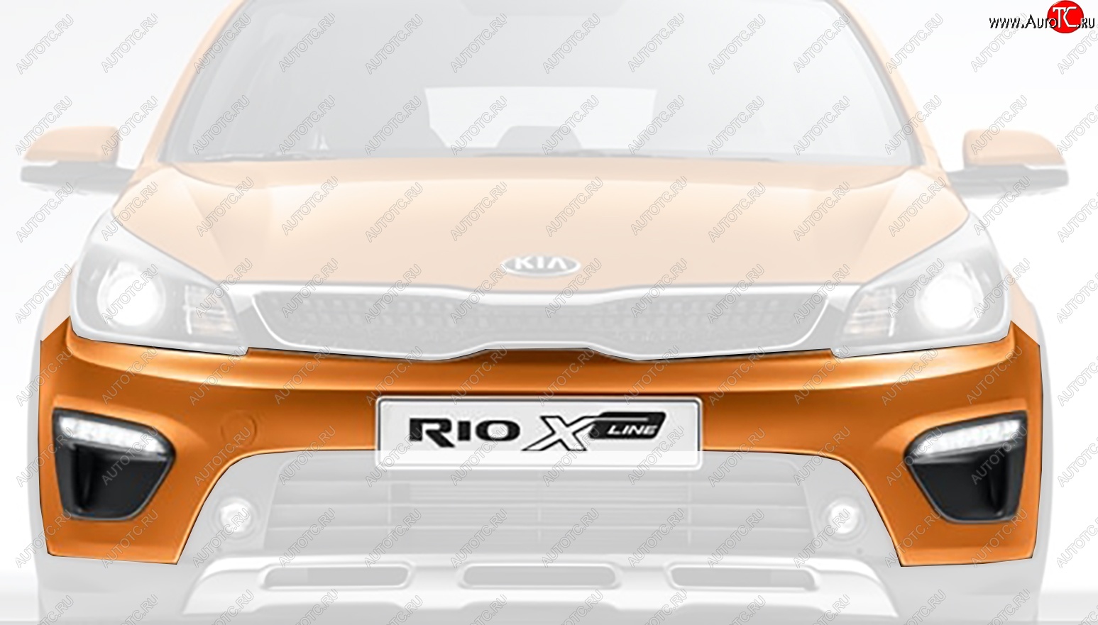 13 599 р. Бампер передний Оригинал (верхняя часть) KIA Rio X-line (2017-2021) (Неокрашенный)  с доставкой в г. Таганрог