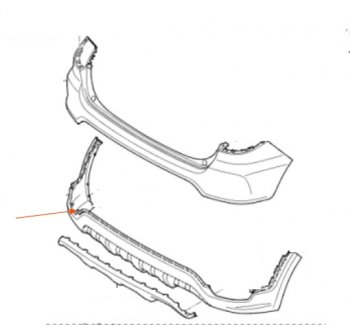 4 749 р. Накладка заднего бампера SAT (нижняя часть)  KIA Rio  X-line (2017-2021)  с доставкой в г. Таганрог. Увеличить фотографию 2