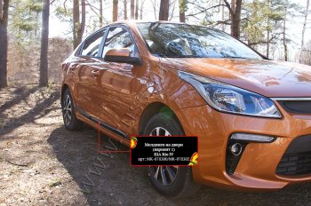 3 599 р. Молдинги дверей RA (№1, комплект 4 шт.)  KIA Rio  4 FB (2016-2024) дорестайлинг седан, рестайлинг седан (Поверхность глянец (под окраску), Неокрашенные)  с доставкой в г. Таганрог. Увеличить фотографию 3