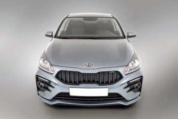 17 999 р. Передний бампер Kudos Original  KIA Rio  4 FB (2016-2020) дорестайлинг седан (Под прямоугольные ДХО с ПТФ, Неокрашенный)  с доставкой в г. Таганрог. Увеличить фотографию 2