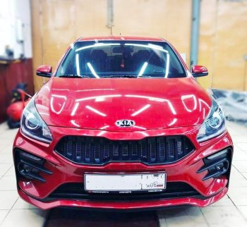 17 999 р. Передний бампер Kudos Original  KIA Rio  4 FB (2016-2020) дорестайлинг седан (Под прямоугольные ДХО с ПТФ, Неокрашенный)  с доставкой в г. Таганрог. Увеличить фотографию 6