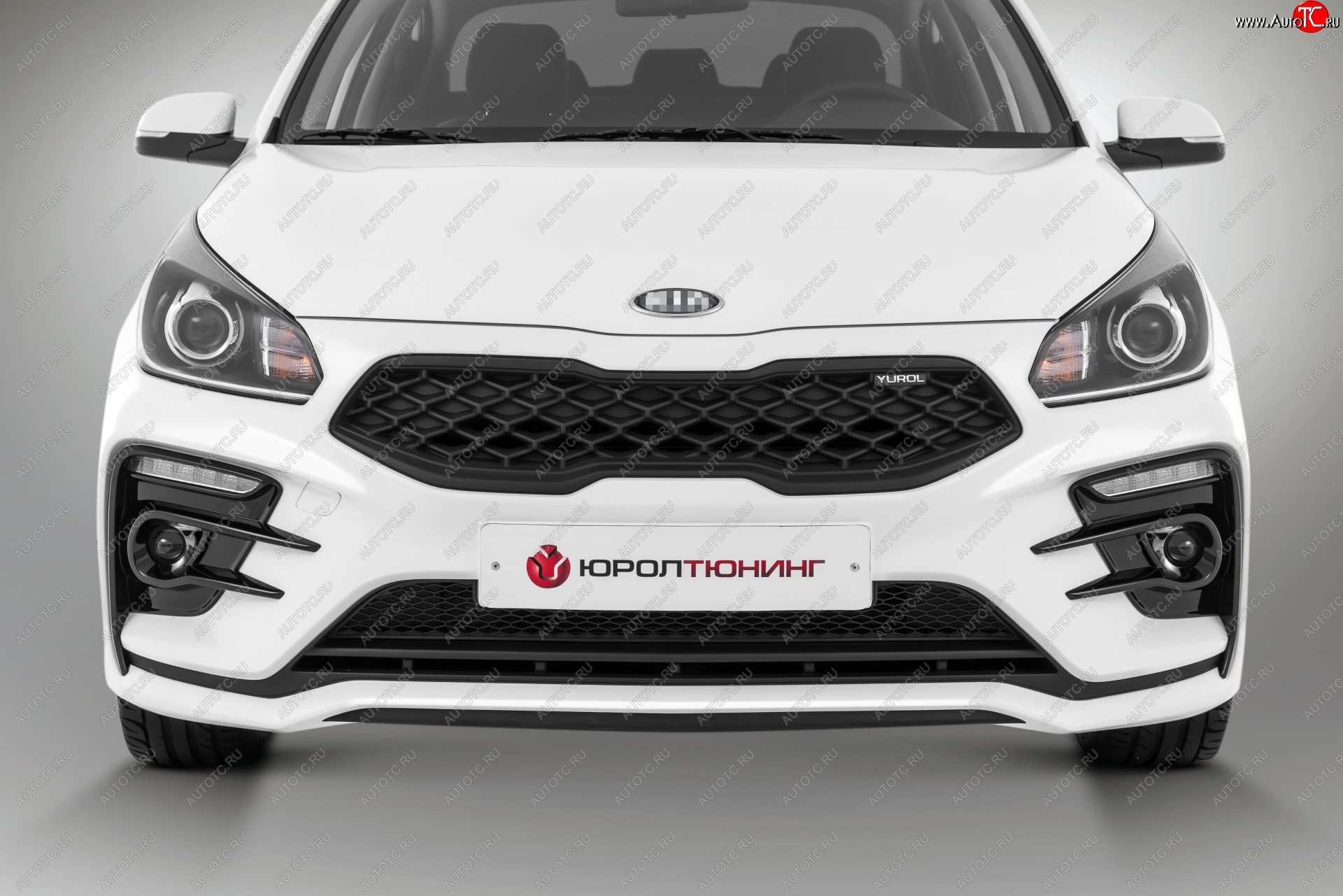 17 999 р. Передний бампер Kudos Romb KIA Rio 4 FB дорестайлинг седан (2016-2020) (Под прямоугольные ДХО с ПТФ, Неокрашенный)  с доставкой в г. Таганрог