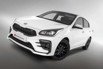 17 999 р. Передний бампер Kudos Romb KIA Rio 4 FB дорестайлинг седан (2016-2020) (Под прямоугольные ДХО с ПТФ, Неокрашенный)  с доставкой в г. Таганрог. Увеличить фотографию 4