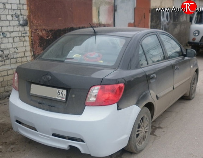 15 999 р. Задний бампер (седан) Ixion KIA Rio 2 JB дорестайлинг седан (2005-2009) (Неокрашенный)  с доставкой в г. Таганрог