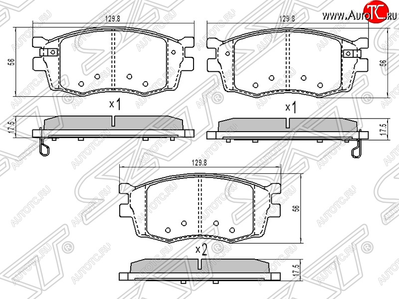 1 269 р. Колодки тормозные SAT (передние)  KIA Rio ( 2 JB,  4 FB) (2005-2024) дорестайлинг седан, дорестайлинг, хэтчбэк 5 дв., рестайлинг, хэтчбэк 5 дв., рестайлинг седан  с доставкой в г. Таганрог