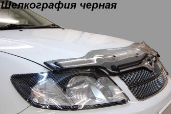 2 299 р. Дефлектор капота CA-Plastiс  KIA Sorento  XM (2009-2012) дорестайлинг (Шелкография черная)  с доставкой в г. Таганрог. Увеличить фотографию 2