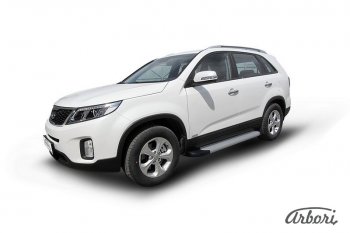 10 979 р. Порожки для ног Arbori Optima Silver KIA Sorento XM рестайлинг (2012-2015)  с доставкой в г. Таганрог. Увеличить фотографию 2