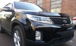 1 469 р. Нижняя сетка на бампер Russtal (черная)  KIA Sorento  XM (2012-2015) рестайлинг  с доставкой в г. Таганрог. Увеличить фотографию 2